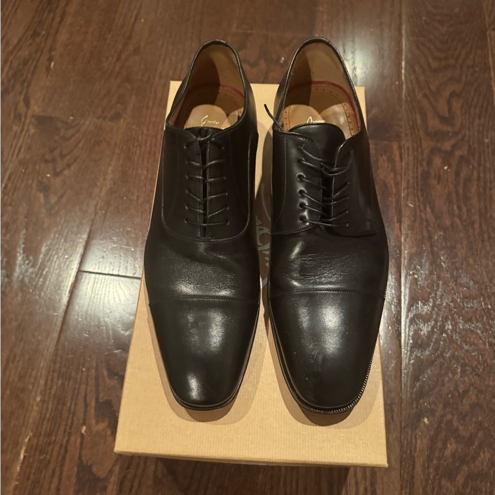 Christian Louboutin Black Leather Oxfords Men’s size 10